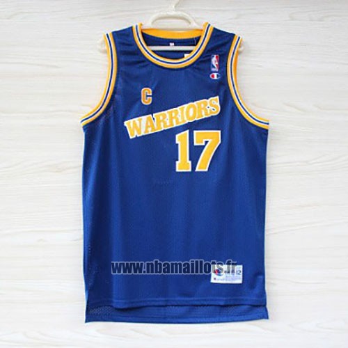 Maillot Golden State Warriors Chris Mullin No 17 Retro Bleu